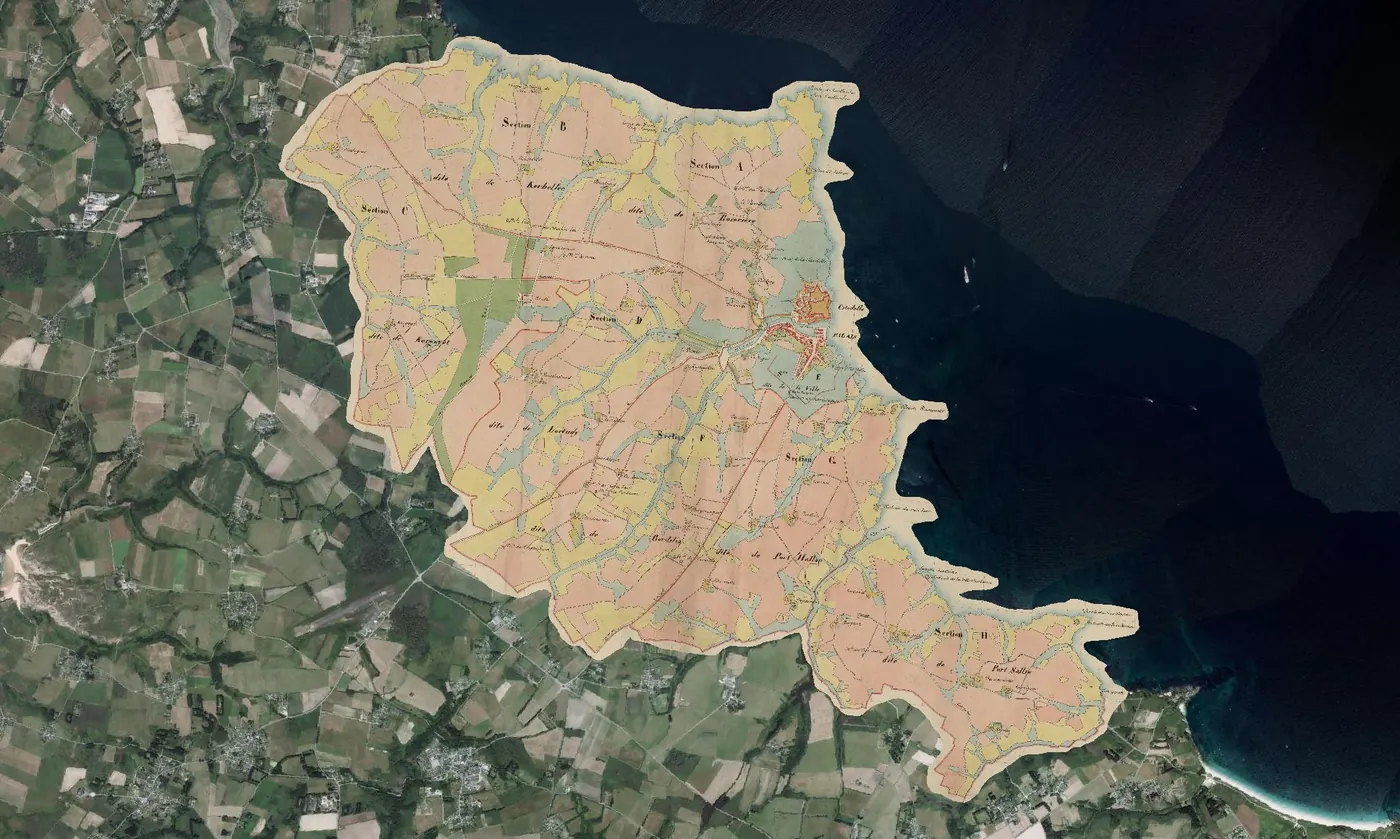 Cadastre du 19e siecle cale sur le referentiel IGN