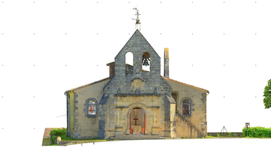 Ortho-photographie de l'elevation ouest de l'eglise Saint-Hippolyte d'Arbanats