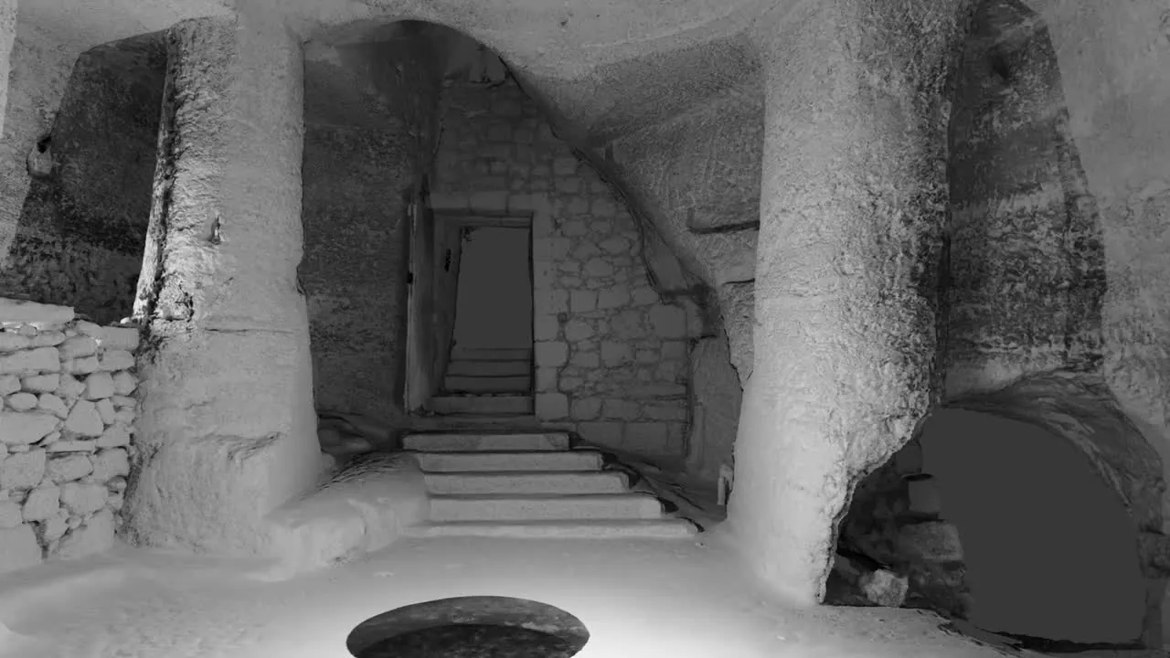 Vue interieure du sanctuaire troglodytique issue du releve 3D